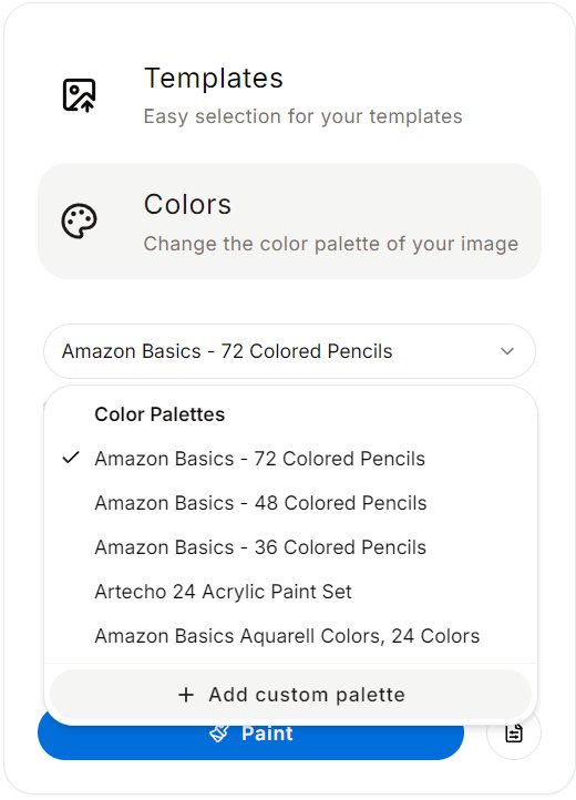 Add custom palette option screen shot